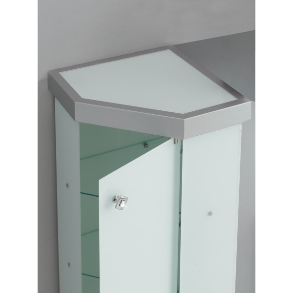 STYLE GLASS Mobile Bagno Angolare Wind 80 x 40,5 cm, Made in Italy